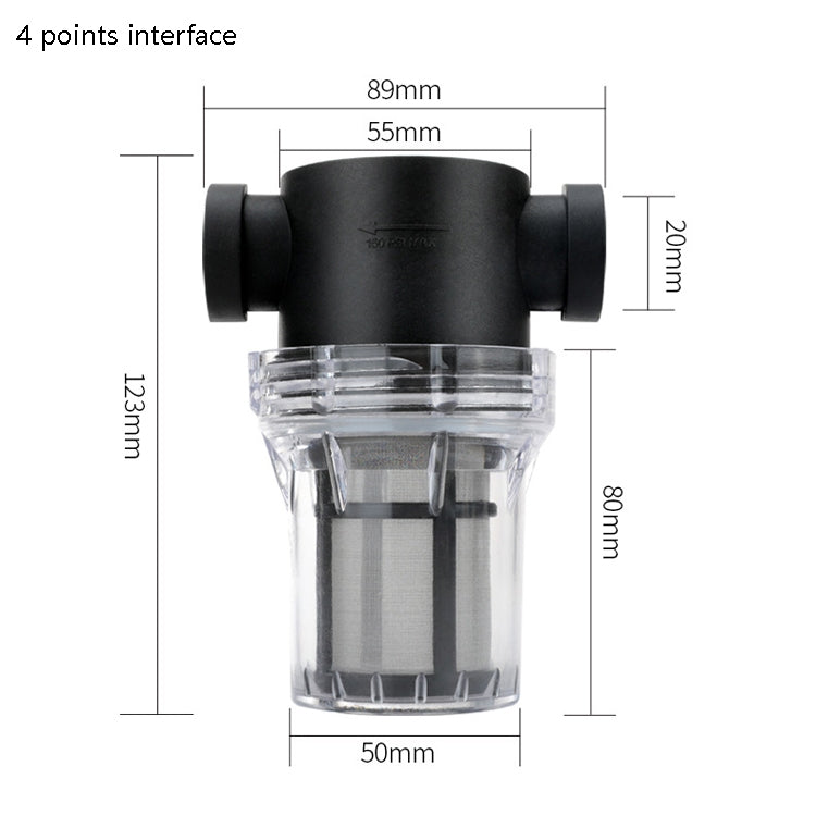 Wasserrohr Vorderer Kunststofffilter Gartenbewässerung Wasserreiniger, Spezifikation:, 4-Punkt Schnittstelle 40 Mesh
