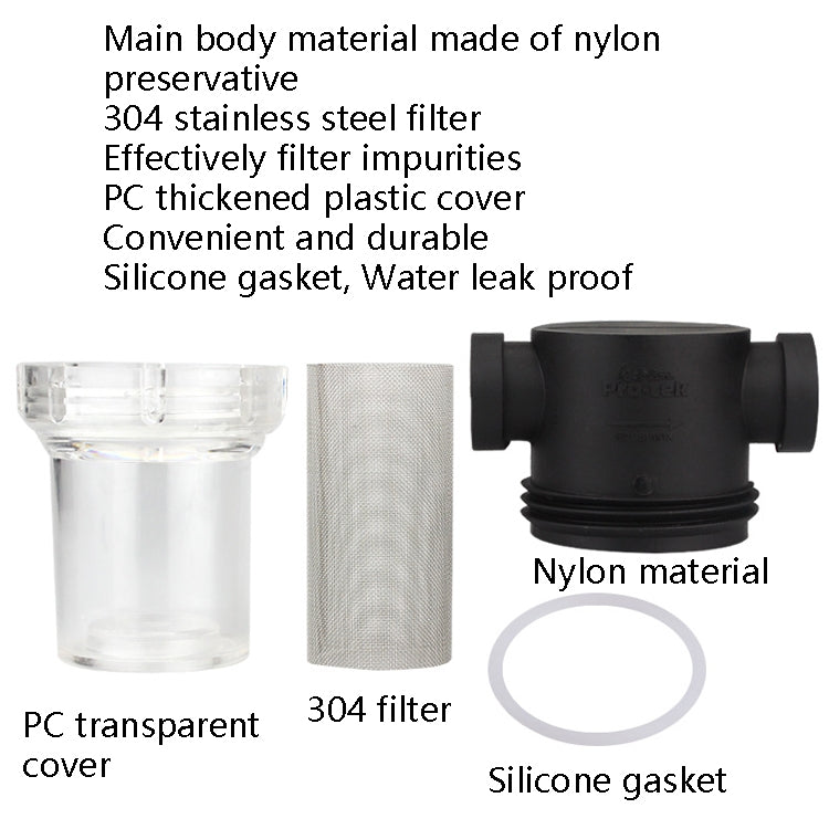 Wasserrohr Vorderer Kunststofffilter Gartenbewässerung Wasserreiniger, Spezifikation:, 4-Punkt Schnittstelle 40 Mesh