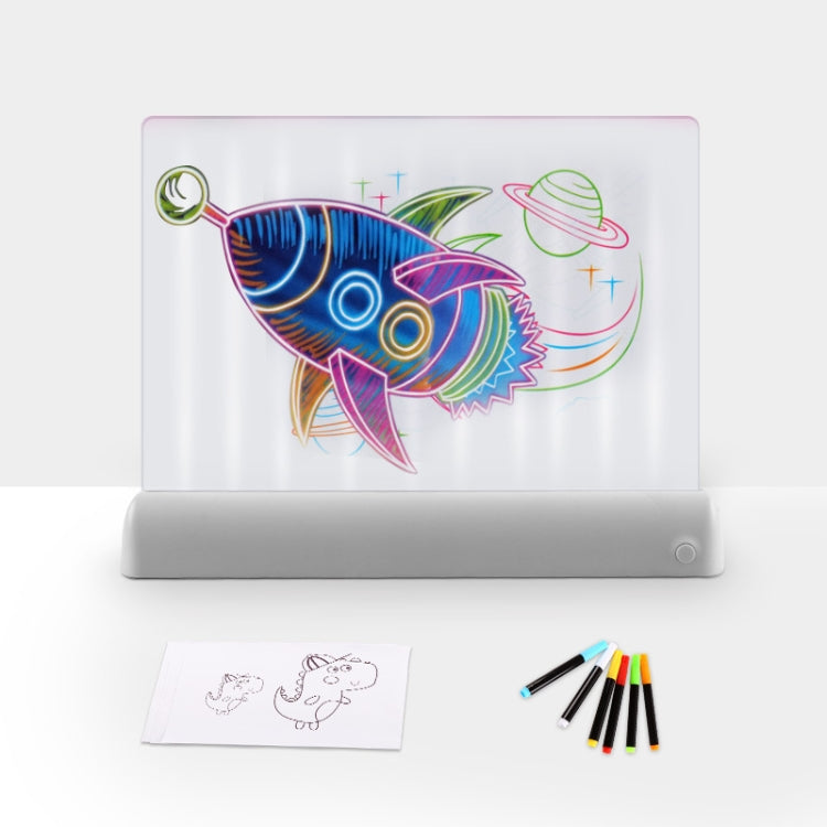 3D-Malerei Leuchtplatte LED-Leuchtpuzzle Kinder-Graffiti-Panel Handschriftliche Nachrichtentafel, Grau, Weiß, Blau, Grün, Rosa