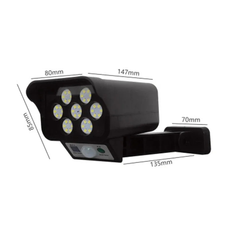 Solar-Sensor-LED-Wandleuchte, Überwachungskamera-Simulation, Blendschutz, Diebstahlschutz, Straßenlampe, Stil:, Fernbedienung (42LED), Fernbedienung (77LED)