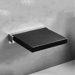 TX-116N-UP Duschsitz für Bad, Senioren, Haushalt, Wandmontierter Klapphocker für die Toilette, Schwarz, Weiß