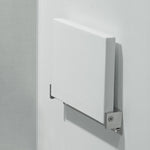 TX-116N-UP Duschsitz für Bad, Senioren, Haushalt, Wandmontierter Klapphocker für die Toilette, Schwarz, Weiß