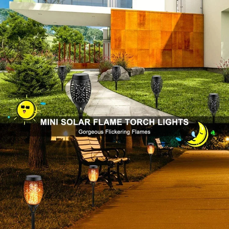 2er-Set Solar-Flammenleuchten für den Außenbereich, Hof, Park, Rasendekoration, wasserdichte Landschaftsleuchte