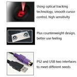 2 Stück Cadeva 006 3 Tasten Kabelgebundene Maus Haushalt Computer Maus, USB Schnittstelle, PS/2 Schnittstelle