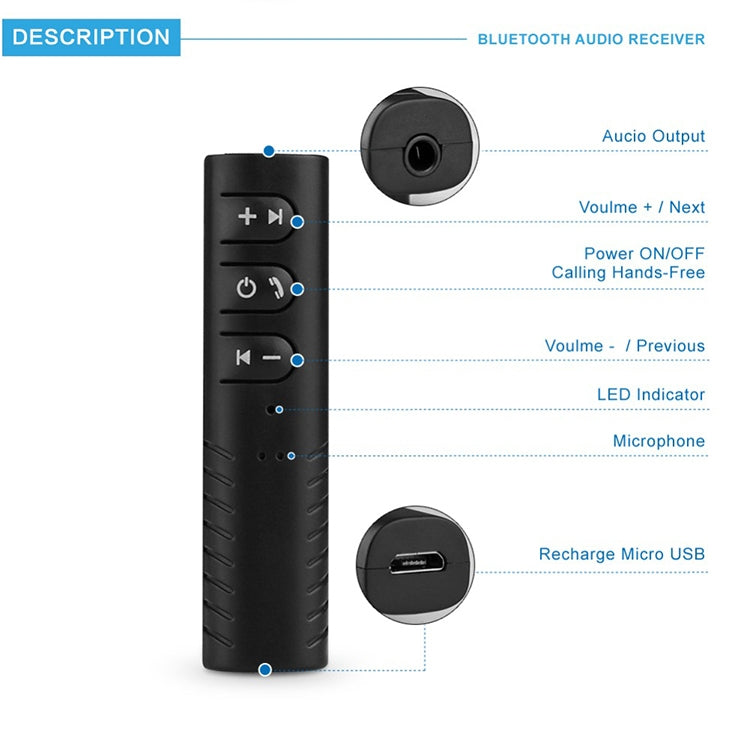 3,5mm Lavalier Bluetooth Audio-Empfänger mit Metalladapter, H-139 Grün, H-139 Schwarz, H-139 Blau, H-139 Rot, H-139 Weiß