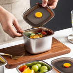 Kühlschrank Obst Frischhaltedose 304 Edelstahl Versiegelte Brotdose, 250ml, 450ml, 600ml, 1000ml