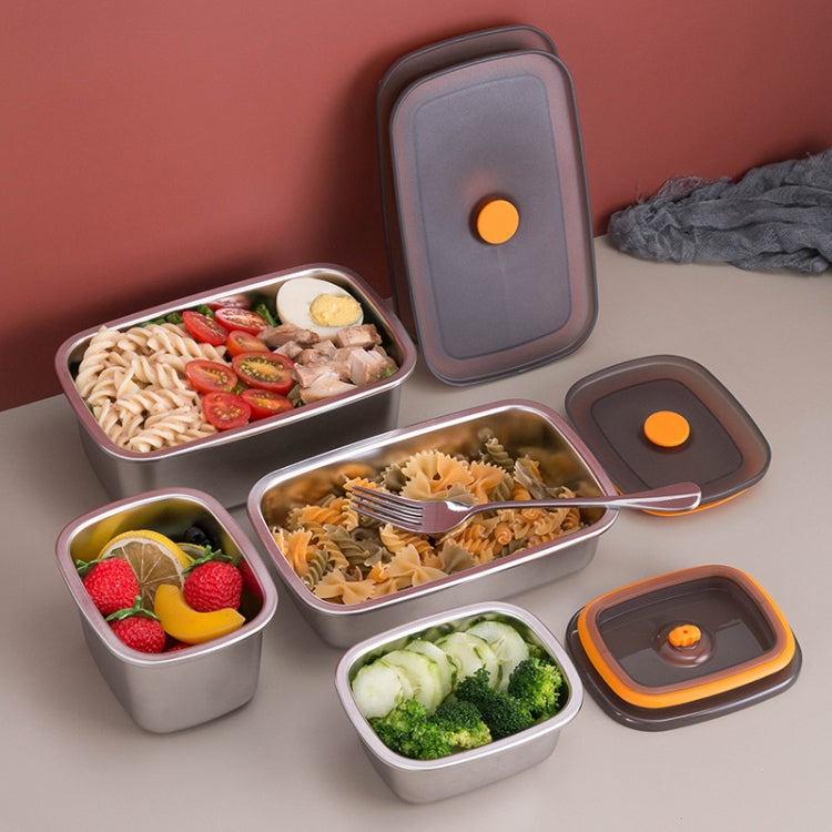 Kühlschrank Obst Frischhaltedose 304 Edelstahl Versiegelte Brotdose, 250ml, 450ml, 600ml, 1000ml