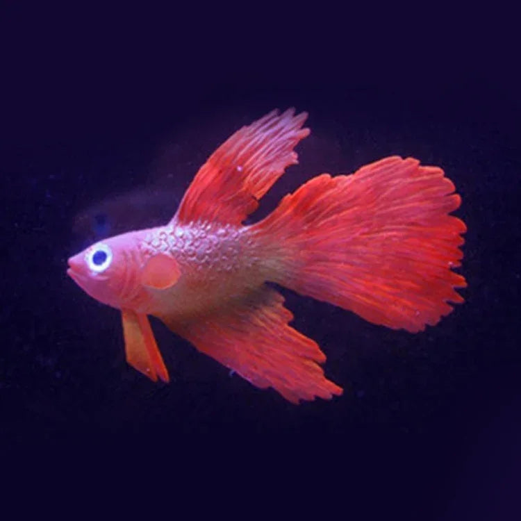 Nachtlicht Simulation Aquarium Dekorationen Umweltfreundliches Silikon Bunte Fische, 1 Roter Betta, 2 Brauner Betta, 3 Blauer Betta, 4 Blauer Goldfisch, 5 Roter Goldfisch, 6 Brauner Goldfisch