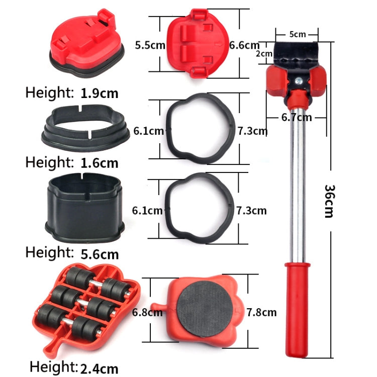 Mover höhenverstellbares Umzugswerkzeug-Set mit Hebel-Möbelrollern, 13-teiliges Set, 5-teiliges Set