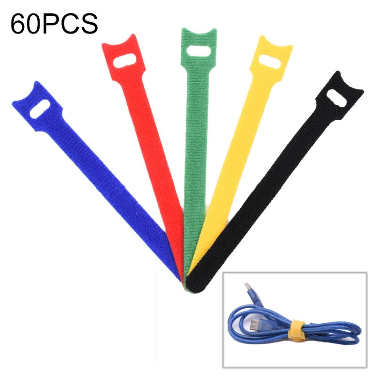 60 STÜCK T-förmiger Kabelorganizer aus Nylon mit Schnalle, Länge: 15cm, 20cm, 30cm