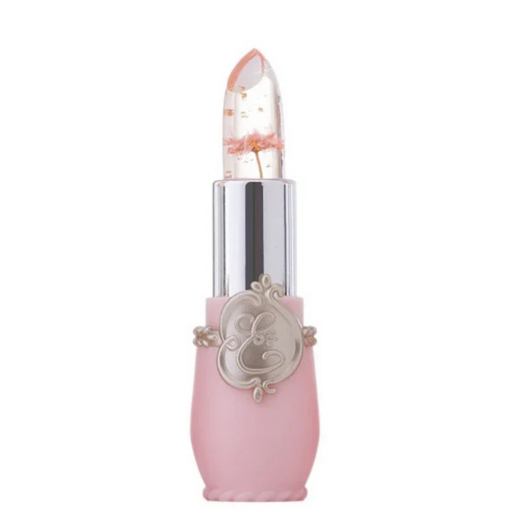 Transparenter, farbverändernder Feuchtigkeits-Gel-Blumen-Lippenbalsam, langanhaltend, hellrosa, rosarot, dunkelrot, gelb, hellgrün, lila
