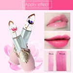 Transparenter, farbverändernder Feuchtigkeits-Gel-Blumen-Lippenbalsam, langanhaltend, hellrosa, rosarot, dunkelrot, gelb, hellgrün, lila