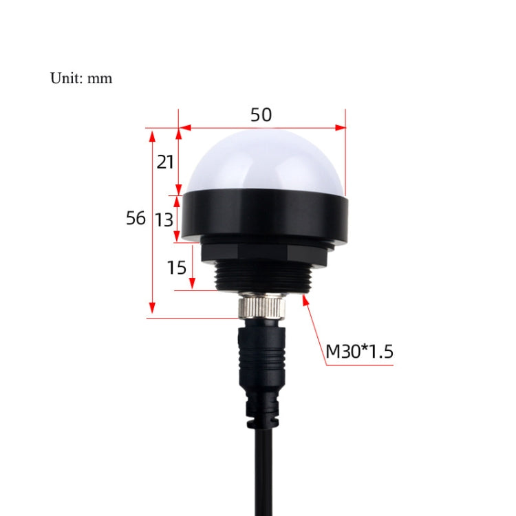 24V Sicherheits-Dreifarben-Warnlicht Alarm LED Halbkugelförmiger Wasserdichter Indikator, Stil 1, Stil 2