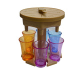 6 Tassen Weinspender Automatische Weichenweiche mit Spiel-Drehteller, Stil:, Rund Blau mit Transparentem Becher, Rund Blau mit Farbbecher, Rund Grau mit Transparentem Becher, Rund Grau mit Farbbecher, Rund Braun mit Transparentem Becher