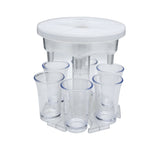 6 Tassen Weinspender Automatische Weichenweiche mit Spiel-Drehteller, Stil:, Rund Blau mit Transparentem Becher, Rund Blau mit Farbbecher, Rund Grau mit Transparentem Becher, Rund Grau mit Farbbecher, Rund Braun mit Transparentem Becher