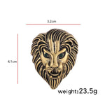Personality Creative Lion Brooches Retro Alloy Animal Badge Coat Suit Chest Blossom, Lion(Golden)