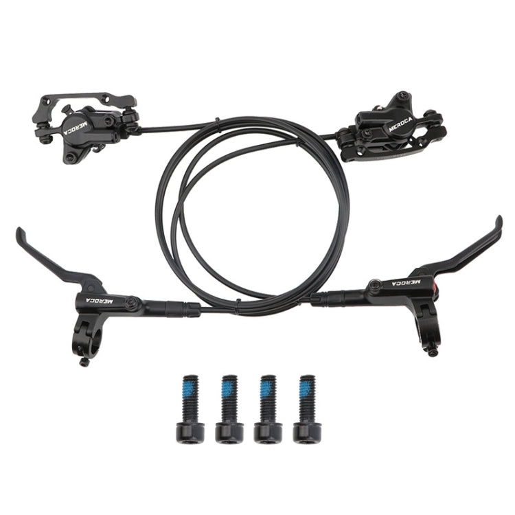 Meroca M800 Fahrradbremse Mountainbike Universelle beidseitige Öl-Druckscheibenbremse, Stil:, 1 Paar Ölbremse, 1 Paar Ölbremse + 1 Paar Scheibenbremse, Rechts vorne 800 mm, Links hinten 1400 mm, Rechts vorne 800 mm + Scheibenbremse