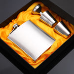 Tragbares Edelstahl-Flachmann-Set mit Weinkelch-Trichter, 7OZ Gelb Grunge, 7OZ Grau Grunge, 7OZ Jack Gelb Grunge, 7OZ Jack Grau Grunge, 7OZ Jack Schwarz Kern