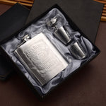 Tragbares Edelstahl-Flachmann-Set mit Weinkelch-Trichter, 7OZ Gelb Grunge, 7OZ Grau Grunge, 7OZ Jack Gelb Grunge, 7OZ Jack Grau Grunge, 7OZ Jack Schwarz Kern
