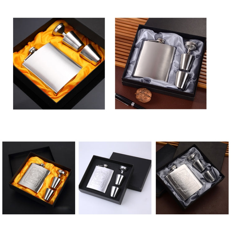 Tragbares Edelstahl-Flachmann-Set mit Weinkelch-Trichter, 7OZ Gelb Grunge, 7OZ Grau Grunge, 7OZ Jack Gelb Grunge, 7OZ Jack Grau Grunge, 7OZ Jack Schwarz Kern