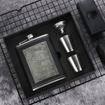 Tragbares Edelstahl-Flachmann-Set mit Weintrichter, Stil: 8OZ New Jack Patch Core, 8OZ Old Jack Patch Core, 8OZ Old Man Patch Core, 8OZ Yellow Floral Pattern Core, 7OZ Black Leather Jack Gray, 7OZ Yellow Leather Jack Old Man Gray          ...
