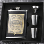 Tragbares Edelstahl-Flachmann-Set mit Weintrichter, Stil: 8OZ New Jack Patch Core, 8OZ Old Jack Patch Core, 8OZ Old Man Patch Core, 8OZ Yellow Floral Pattern Core, 7OZ Black Leather Jack Gray, 7OZ Yellow Leather Jack Old Man Gray          ...