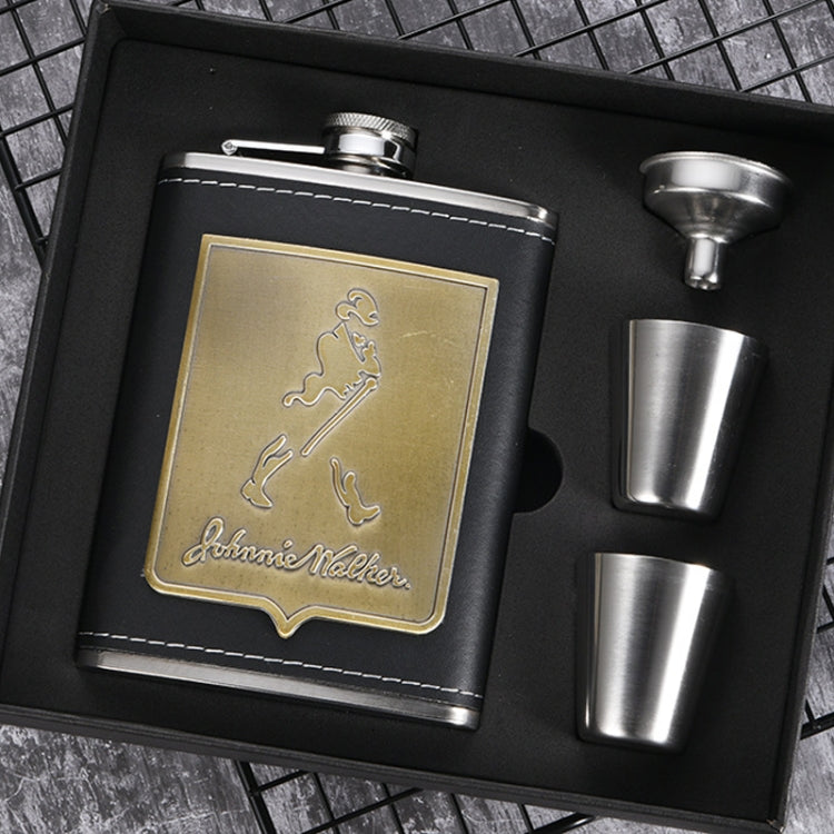 Tragbares Edelstahl-Flachmann-Set mit Weintrichter, Stil: 8OZ New Jack Patch Core, 8OZ Old Jack Patch Core, 8OZ Old Man Patch Core, 8OZ Yellow Floral Pattern Core, 7OZ Black Leather Jack Gray, 7OZ Yellow Leather Jack Old Man Gray          ...