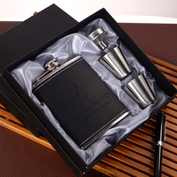 Tragbares Edelstahl-Flachmann-Set mit Weintrichter, Stil: 8OZ New Jack Patch Core, 8OZ Old Jack Patch Core, 8OZ Old Man Patch Core, 8OZ Yellow Floral Pattern Core, 7OZ Black Leather Jack Gray, 7OZ Yellow Leather Jack Old Man Gray          ...