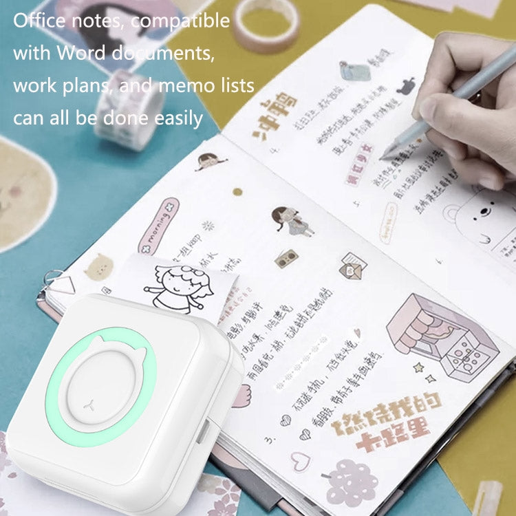 Convenient Pocket Mini Printer Student Wrong Question Thermal Bluetooth Mobile Phone Photo Data Note Printer, Blue, Pink