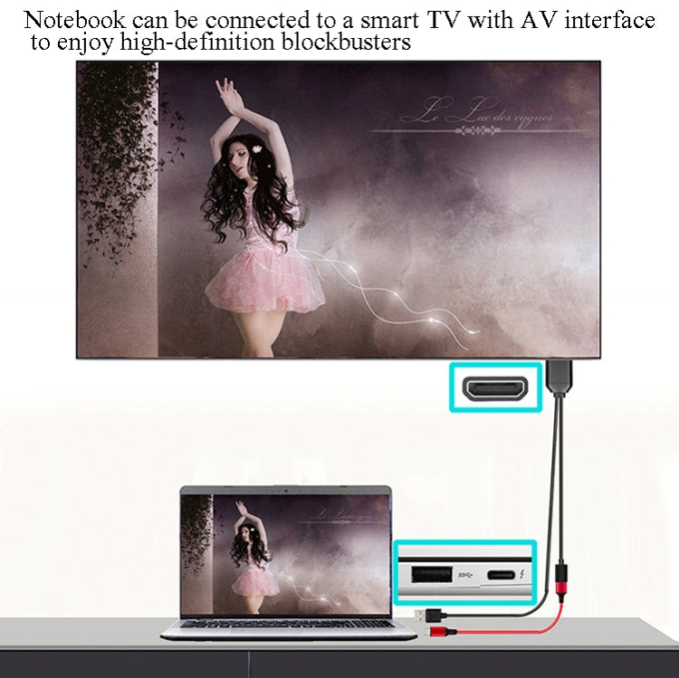 L3B Typ-C USB-zu-HDMI-kompatibles Audioübertragungs-Drei-in-Eins-HD-Kabel-TV-Bildschirmanschluss, L3B
