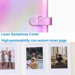 3-Zoll 128-teiliges PU-Fotoalbum Laser Symphonie Mini Digitaler Fotospeicher, Illusion Silber, Illusion Pink, Illusion Lila, Öl, Luft-Meer Anker