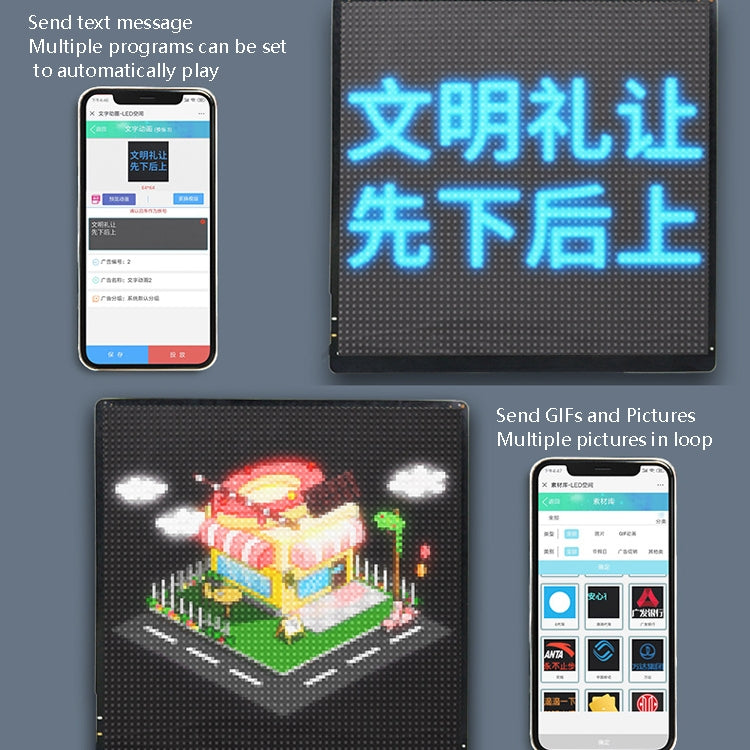 LED Rucksack Bildschirm Bluetooth Version Intelligenter Vollfarb-Display-LED-Werbebildschirm, YSP-001