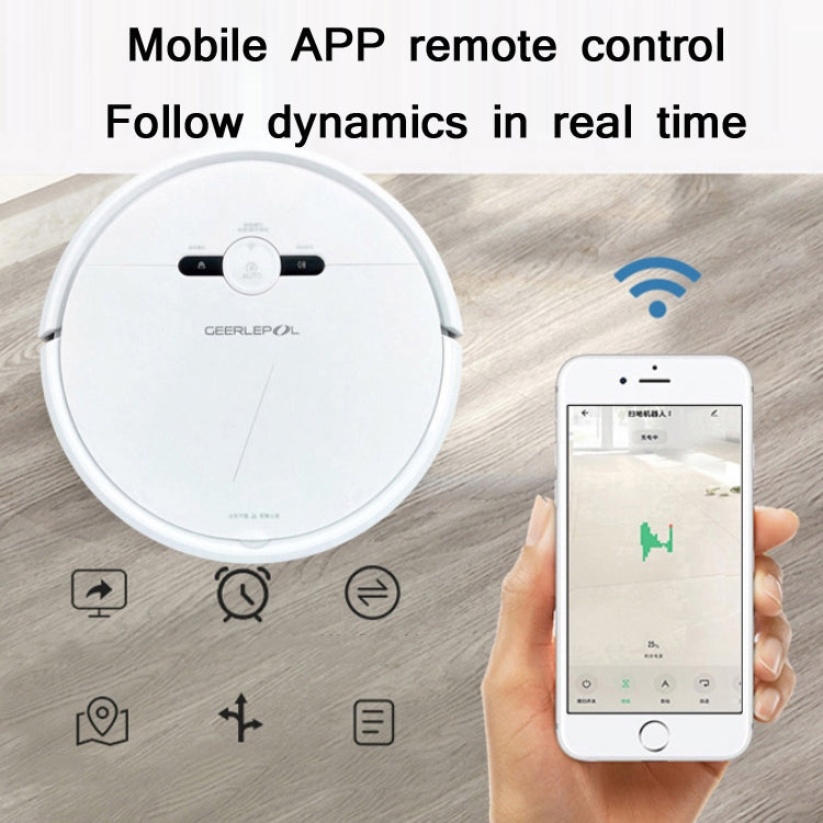 GEERLEPOL Smart Home Automatischer Nachfüll Saugroboter, Hohe Ausstattung Unterstützt Handy APP, Weiß, Schwarz