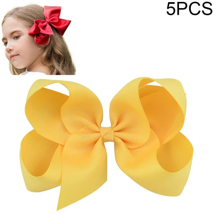 5 Stück 6 Zoll große, bunte Haarspangen mit Schleife für Mädchen