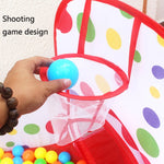 3 in 1 Children Tent Play House Tunnel Foldable Shooting Ocean Ball Pool Toy, Red