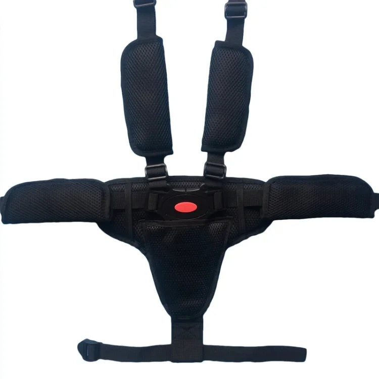 Baby-Esszimmerstuhl Kinderwagen Sicherheitsgurt Fünf-Punkt Typ-A-Version + fester Gurt + dickes Schulterpolster + großer Schrittschutz, Schwarz, Rot, Rosa, Himmelblau, Grau