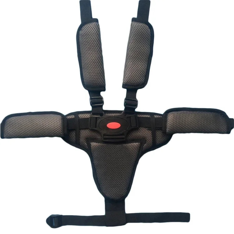 Baby-Esszimmerstuhl Kinderwagen Sicherheitsgurt Fünf-Punkt Typ-A-Version + fester Gurt + dickes Schulterpolster + großer Schrittschutz, Schwarz, Rot, Rosa, Himmelblau, Grau