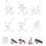 Baby-Esszimmerstuhl Kinderwagen Sicherheitsgurt Fünf-Punkt Typ-A-Version + fester Gurt + dickes Schulterpolster + großer Schrittschutz, Schwarz, Rot, Rosa, Himmelblau, Grau