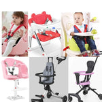 Baby-Esszimmerstuhl Kinderwagen Sicherheitsgurt Fünf-Punkt Typ-A-Version + fester Gurt + dickes Schulterpolster + großer Schrittschutz, Schwarz, Rot, Rosa, Himmelblau, Grau
