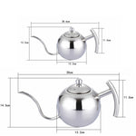 Kaffeekanne aus Edelstahl, Mocha-Kaffeekanne, europäischer Stil, Teekanne aus Edelstahl mit Sieb, 1 l, 0,85 l