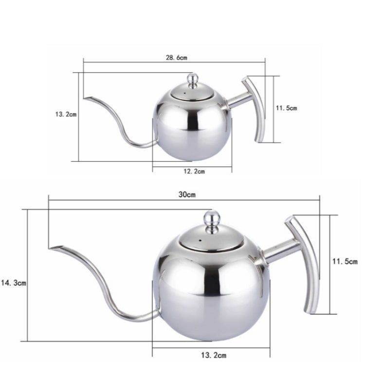 Kaffeekanne aus Edelstahl, Mocha-Kaffeekanne, europäischer Stil, Teekanne aus Edelstahl mit Sieb, 1 l, 0,85 l