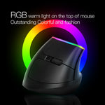 DELUX M618C 6 Tasten 1600 DPI RGB Vertikale Kabellose Bluetooth Dual-Mode-Maus, M618C(Weiß), M618C(Schwarz)