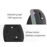 DELUX M618C 6 Tasten 1600 DPI RGB Vertikale Kabellose Bluetooth Dual-Mode-Maus, M618C(Weiß), M618C(Schwarz)