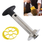 2 Stück Ananasschäler und -schneider aus Edelstahl, Obstschneider Küchenwerkzeuge, Ananas-Entkerner und -Schneider (schwarzer Griff), Ananas-Entkerner und -Schneider (gelber Griff)