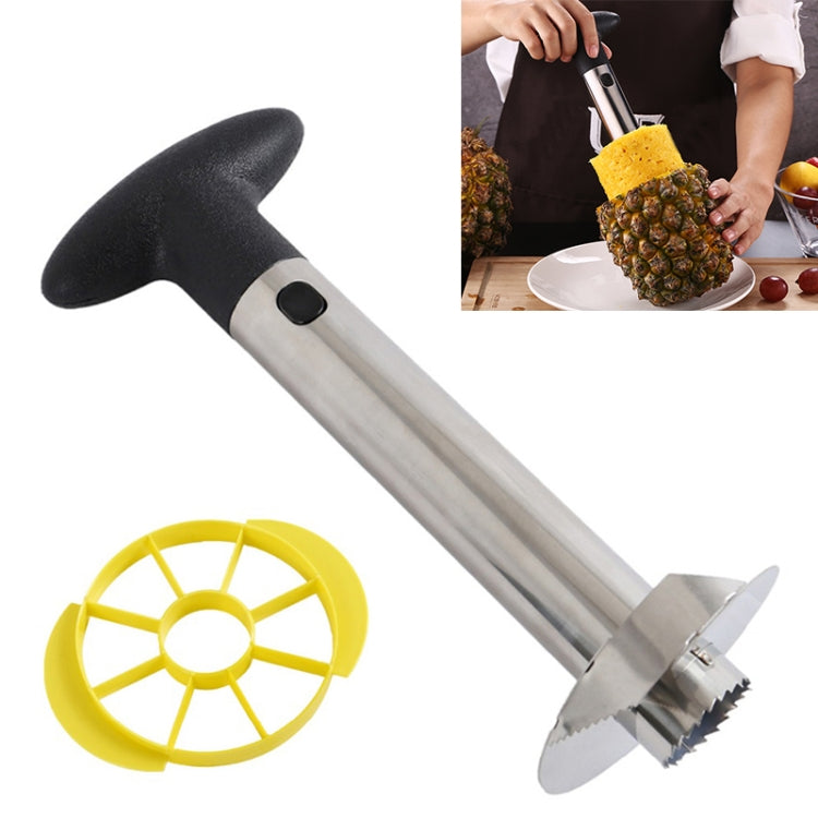 2 Stück Ananasschäler und -schneider aus Edelstahl, Obstschneider Küchenwerkzeuge, Ananas-Entkerner und -Schneider (schwarzer Griff), Ananas-Entkerner und -Schneider (gelber Griff)