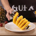 2 Stück Ananasschäler und -schneider aus Edelstahl, Obstschneider Küchenwerkzeuge, Ananas-Entkerner und -Schneider (schwarzer Griff), Ananas-Entkerner und -Schneider (gelber Griff)