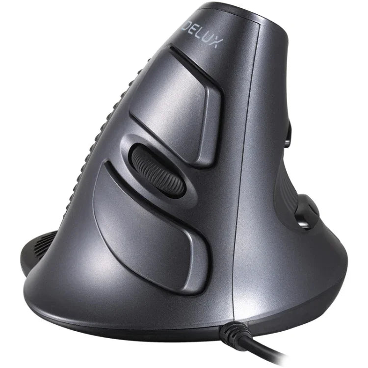 DELUX M618 Vertikale Handmaus mit 6 Tasten, ergonomisch, kabelgebunden, Kabellänge: 1,5 m