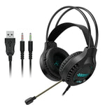 Smailwolf AK3 Headset Gaming-Kopfhörer Kabelgebunden Leuchtendes Desktop-Computer-Headset, Stil:, 3,5 mm Doppelklinke Schwarz, USB-Einzelklinke Schwarz