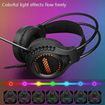 Smailwolf AK3 Headset Gaming-Kopfhörer Kabelgebunden Leuchtendes Desktop-Computer-Headset, Stil:, 3,5 mm Doppelklinke Schwarz, USB-Einzelklinke Schwarz