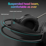 Smailwolf AK3 Headset Gaming-Kopfhörer Kabelgebunden Leuchtendes Desktop-Computer-Headset, Stil:, 3,5 mm Doppelklinke Schwarz, USB-Einzelklinke Schwarz